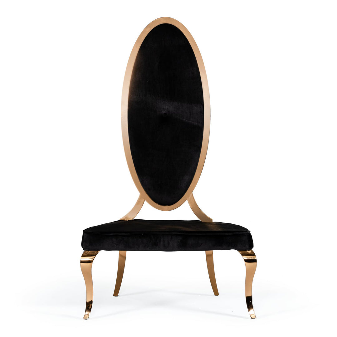 Mills - Modern Black Velvet Rosegold Dining Chair Set of 2