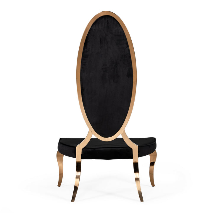 Mills - Modern Black Velvet Rosegold Dining Chair Set of 2
