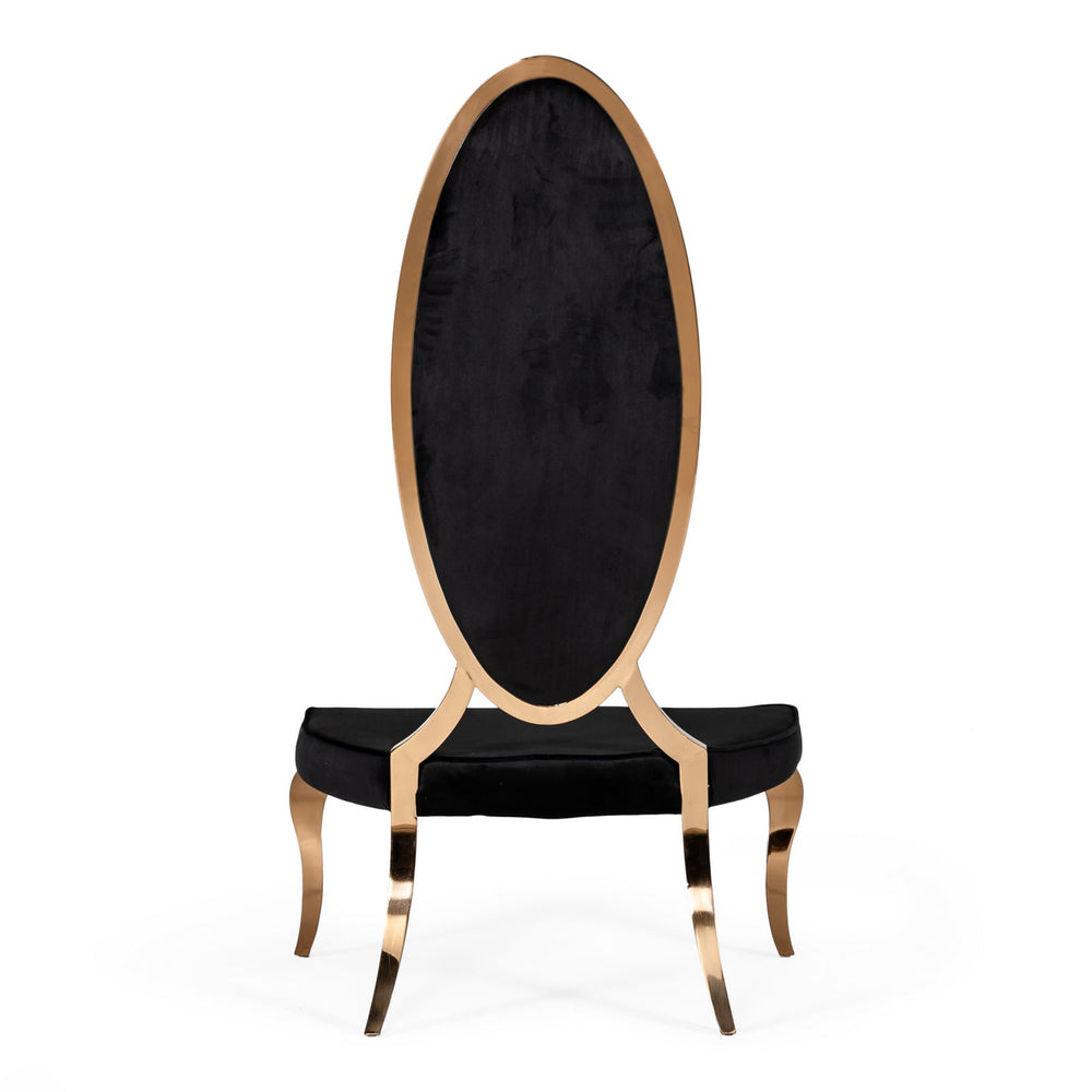 Mills - Modern Black Velvet Rosegold Dining Chair Set of 2 - View 8