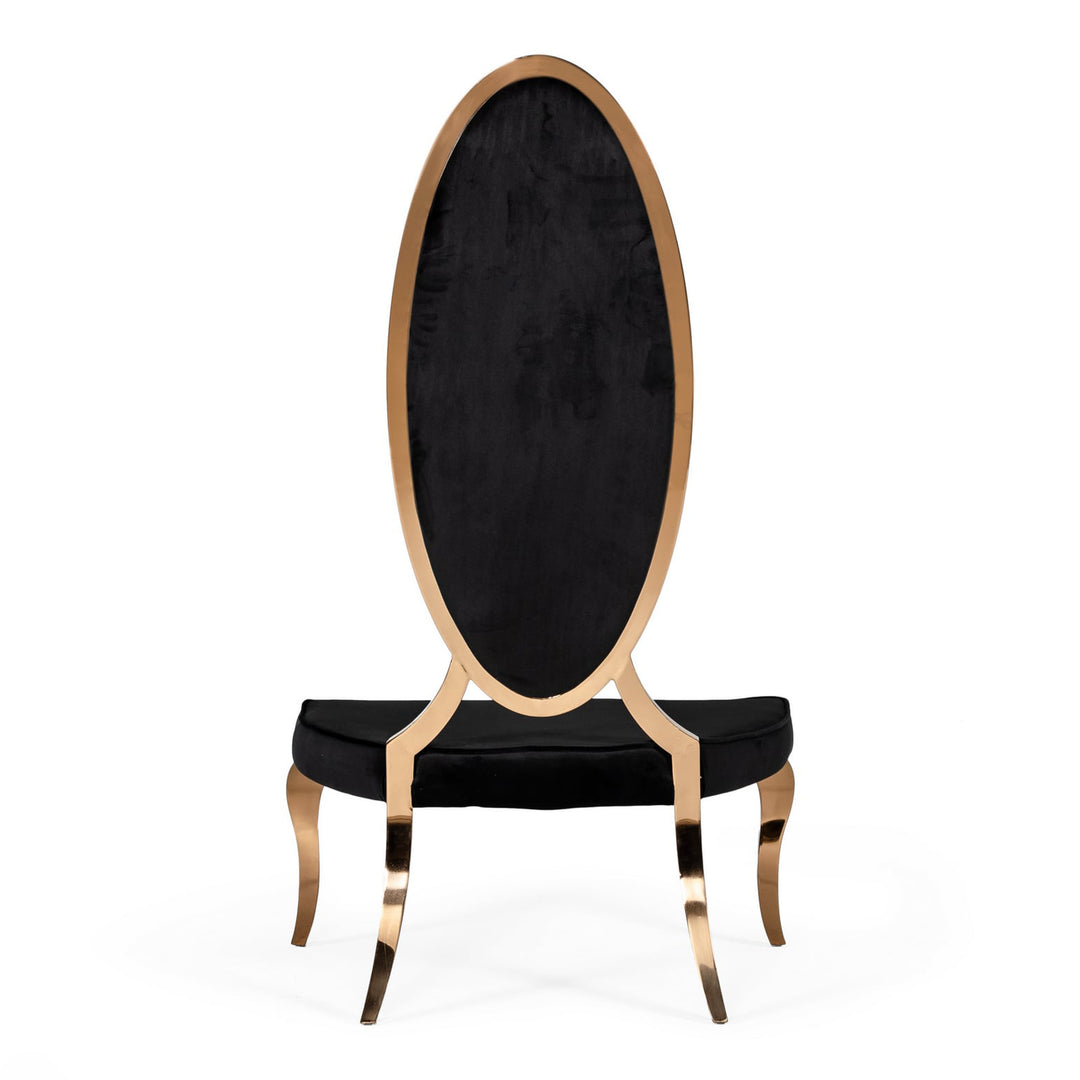Mills - Modern Black Velvet Rosegold Dining Chair Set of 2