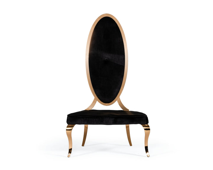 Mills - Modern Black Velvet Rosegold Dining Chair Set of 2