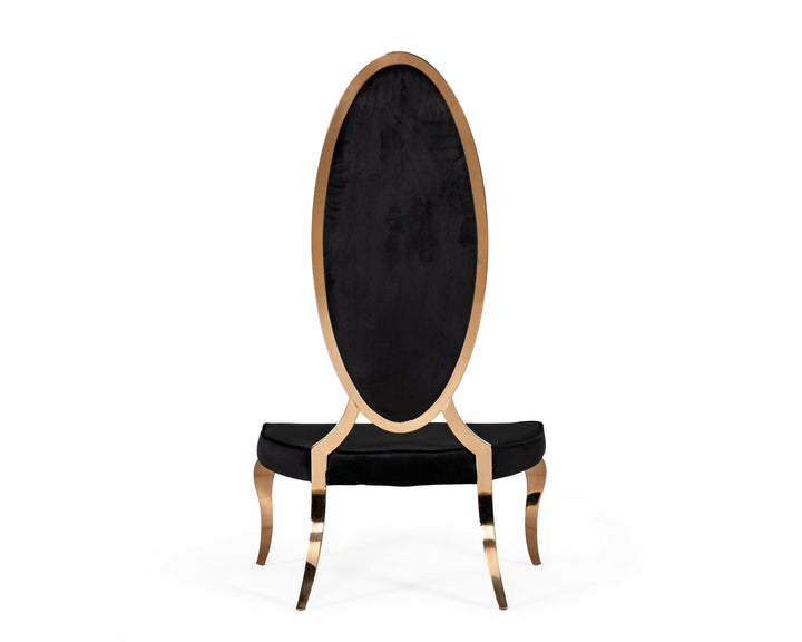 Mills - Modern Black Velvet Rosegold Dining Chair Set of 2