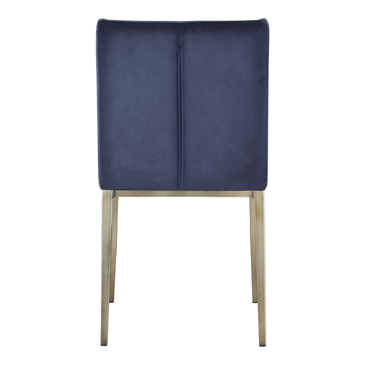 Mimi - Contemporary Blue Velvet &amp; Antique Brass Dining Chair (Set of 2)