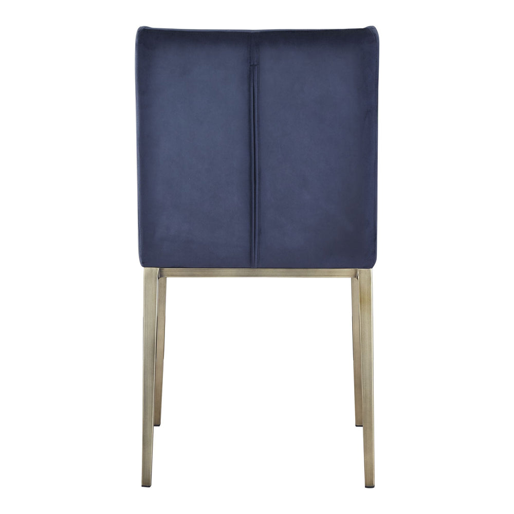 Mimi - Contemporary Blue Velvet & Antique Brass Dining Chair (Set of 2)