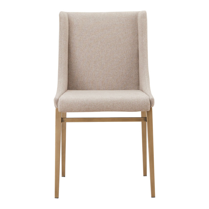 Mimi - Contemporary Beige + Brass Dining Chair (Set of 2)