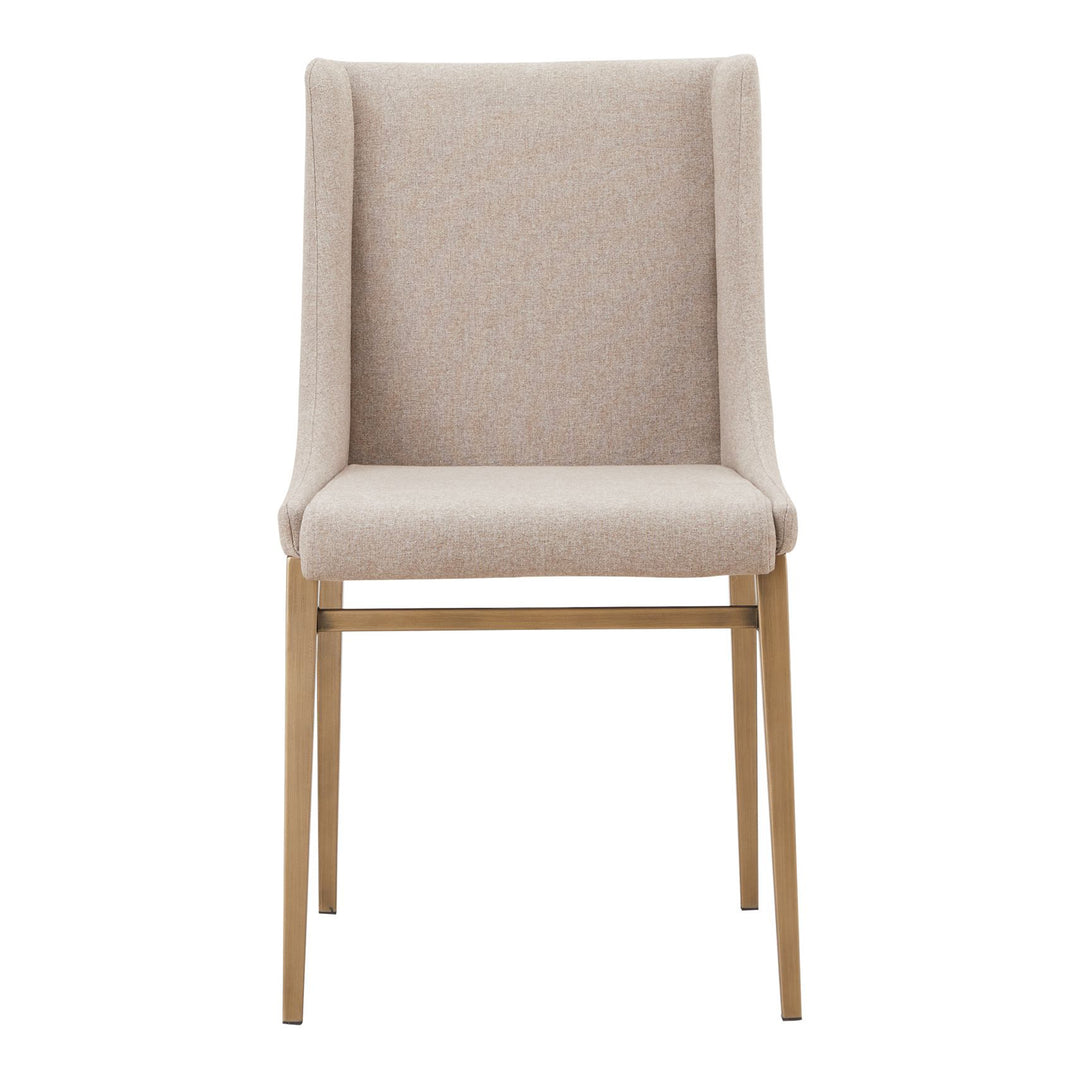 Mimi - Contemporary Beige + Brass Dining Chair (Set of 2)