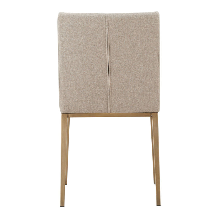 Mimi - Contemporary Beige + Brass Dining Chair (Set of 2)