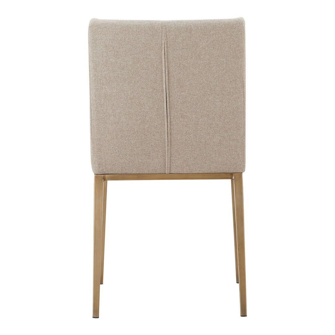 Mimi - Contemporary Beige + Brass Dining Chair (Set of 2)