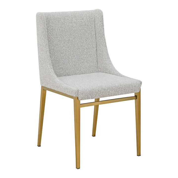Mimi - Modern Light Grey Fabric + Antique Brass Dining Chair (Set of 2)