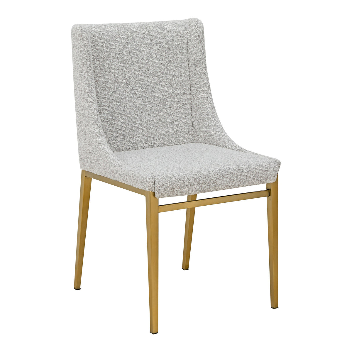 Mimi - Modern Light Grey Fabric + Antique Brass Dining Chair (Set of 2)