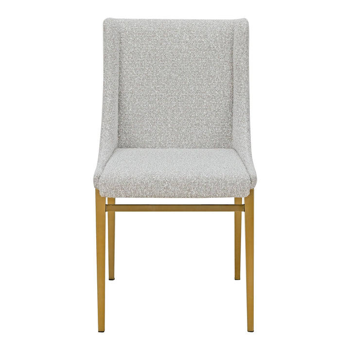 Mimi - Modern Light Grey Fabric + Antique Brass Dining Chair (Set of 2)