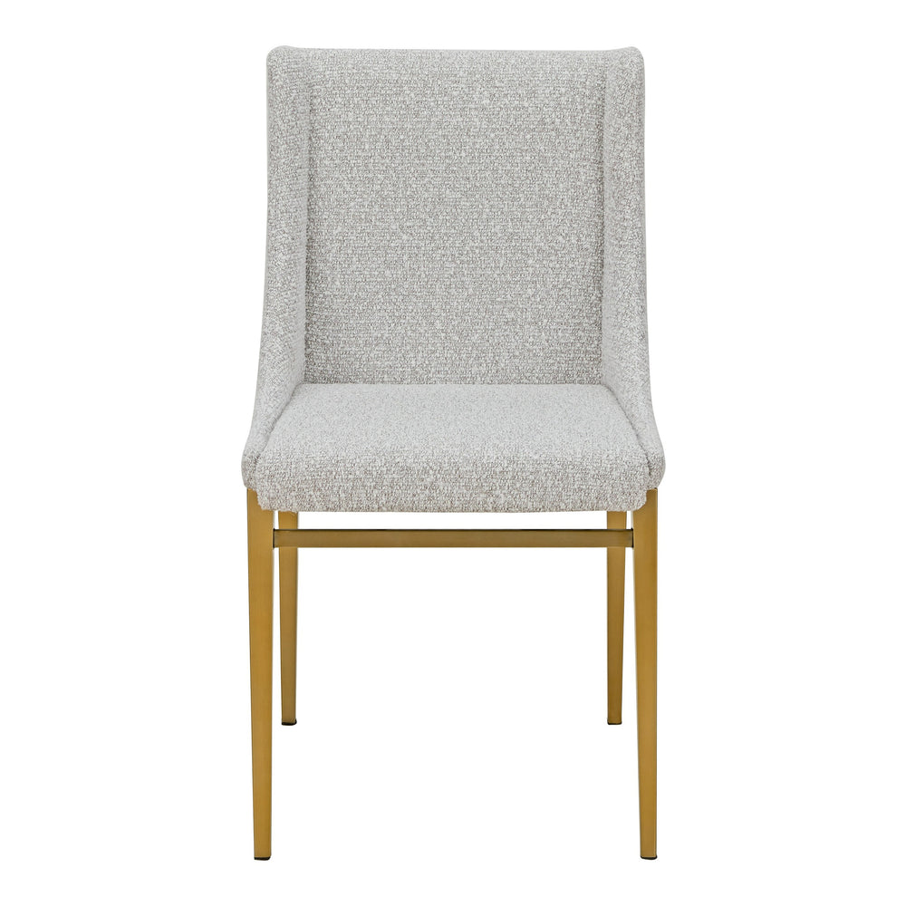 Mimi - Modern Light Grey Fabric + Antique Brass Dining Chair (Set of 2) - View 6