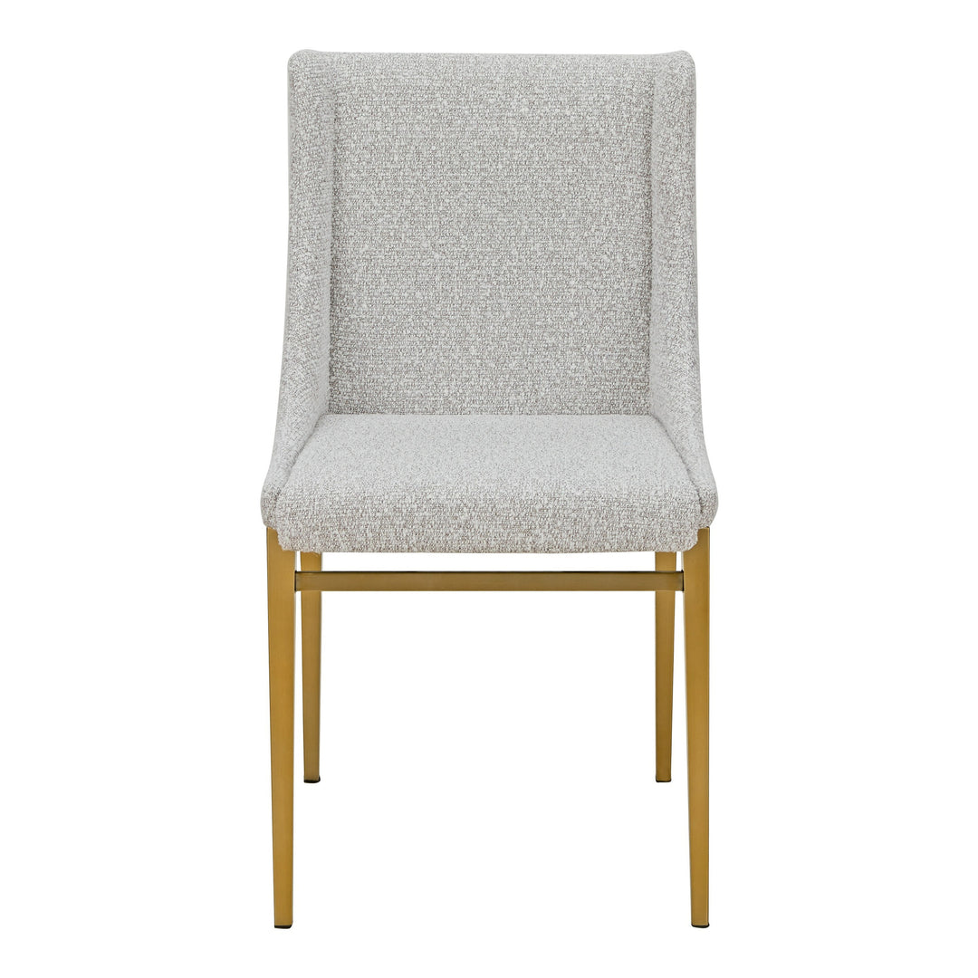 Mimi - Modern Light Grey Fabric + Antique Brass Dining Chair (Set of 2)