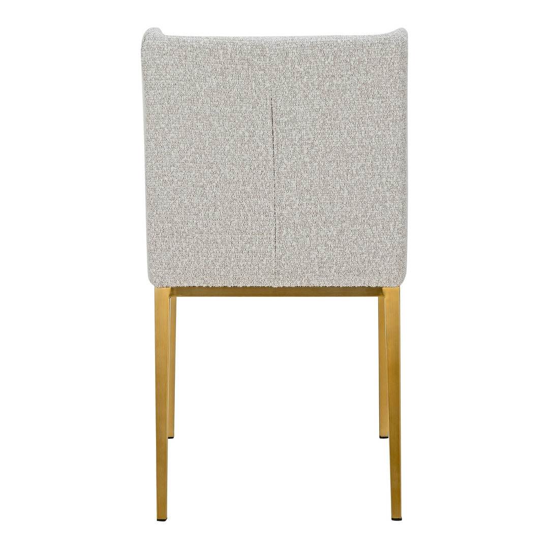 Mimi - Modern Light Grey Fabric + Antique Brass Dining Chair (Set of 2)