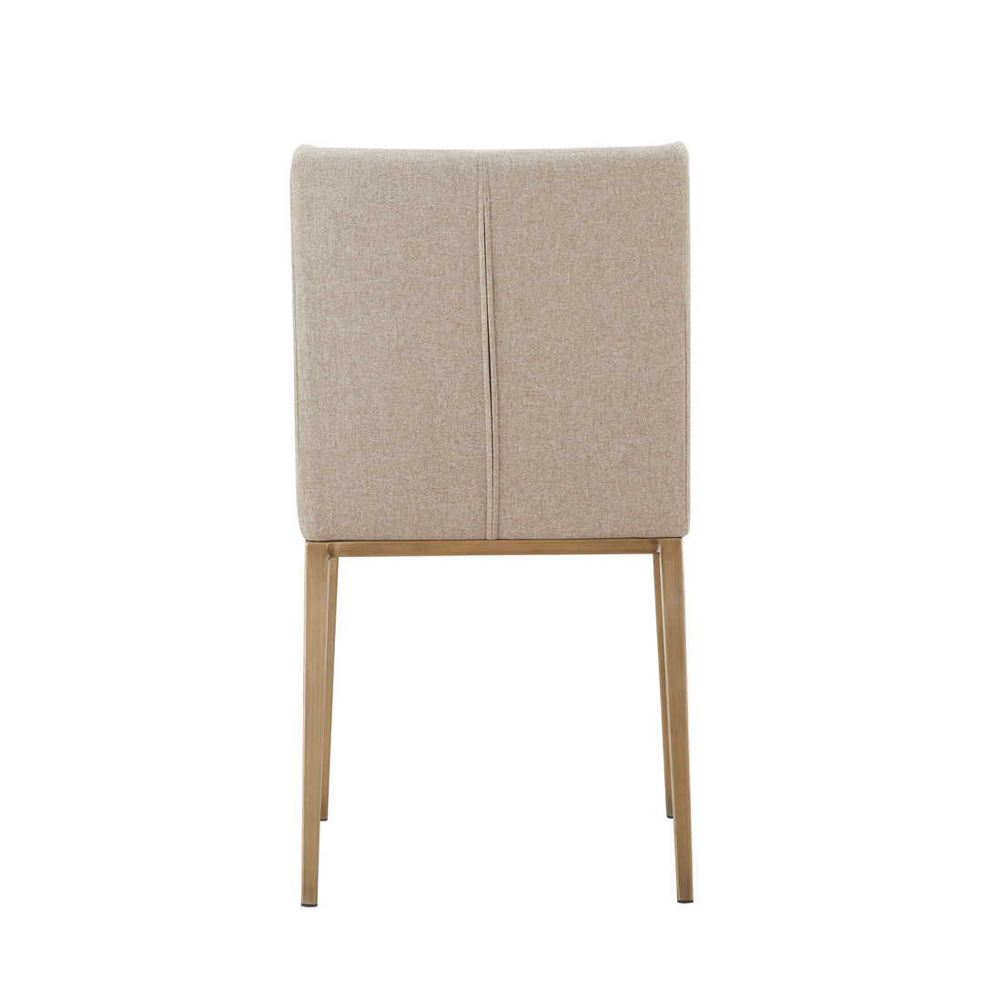 Mimi - Contemporary Beige + Brass Dining Chair (Set of 2)