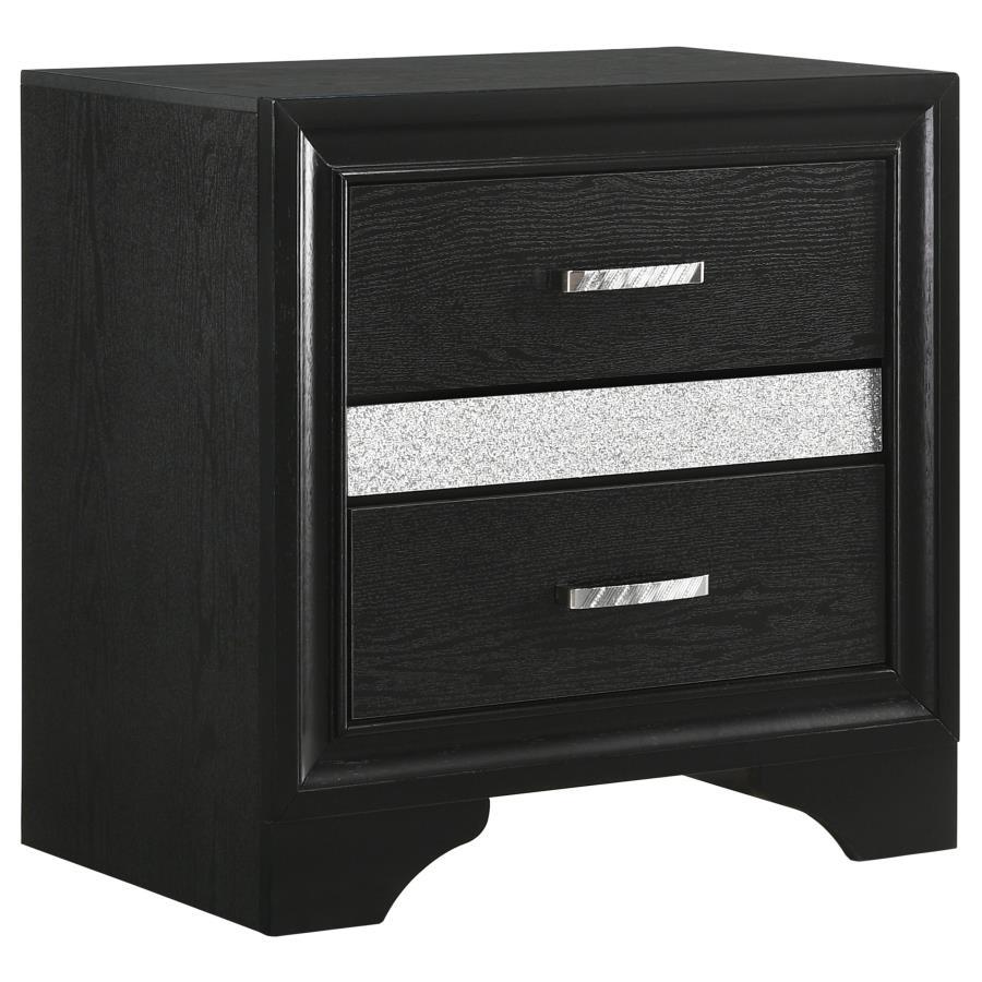 Miranda - 2 - Drawer Nightstand - Black Accent Nightstand modern furniture Contempo Furniture