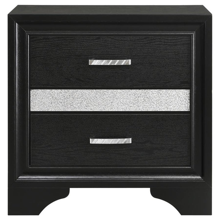 Miranda - 2 - Drawer Nightstand - Black Accent Nightstand modern furniture Contempo Furniture