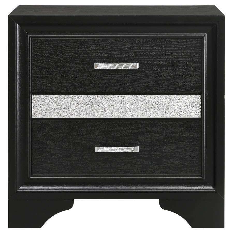 Miranda - 2 - Drawer Nightstand - Black Accent Nightstand modern furniture Contempo Furniture