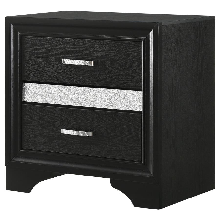 Miranda - 2 - Drawer Nightstand - Black Accent Nightstand modern furniture Contempo Furniture
