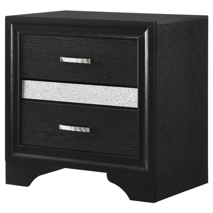 Miranda - 2 - Drawer Nightstand - Black Accent Nightstand modern furniture Contempo Furniture