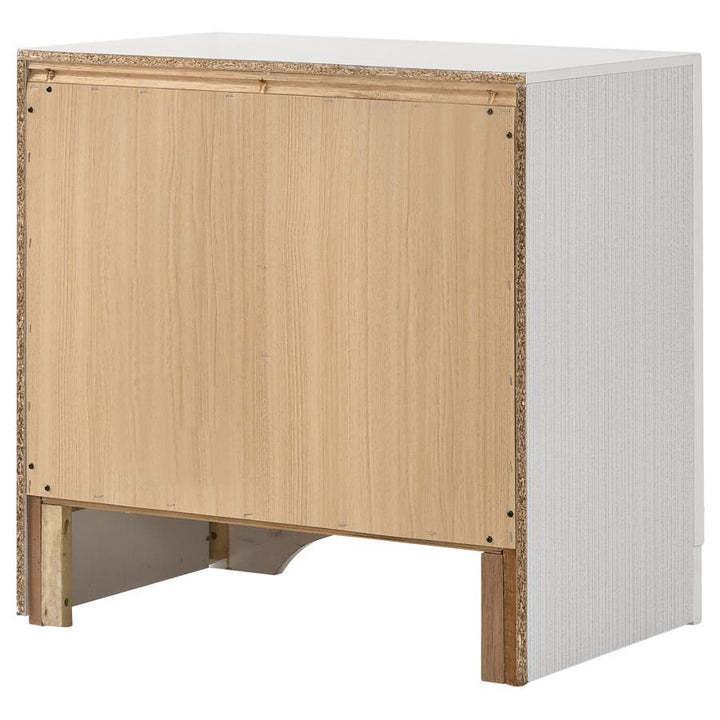 Miranda - 2 - Drawer Nightstand - White Accent Nightstand modern furniture Contempo Furniture