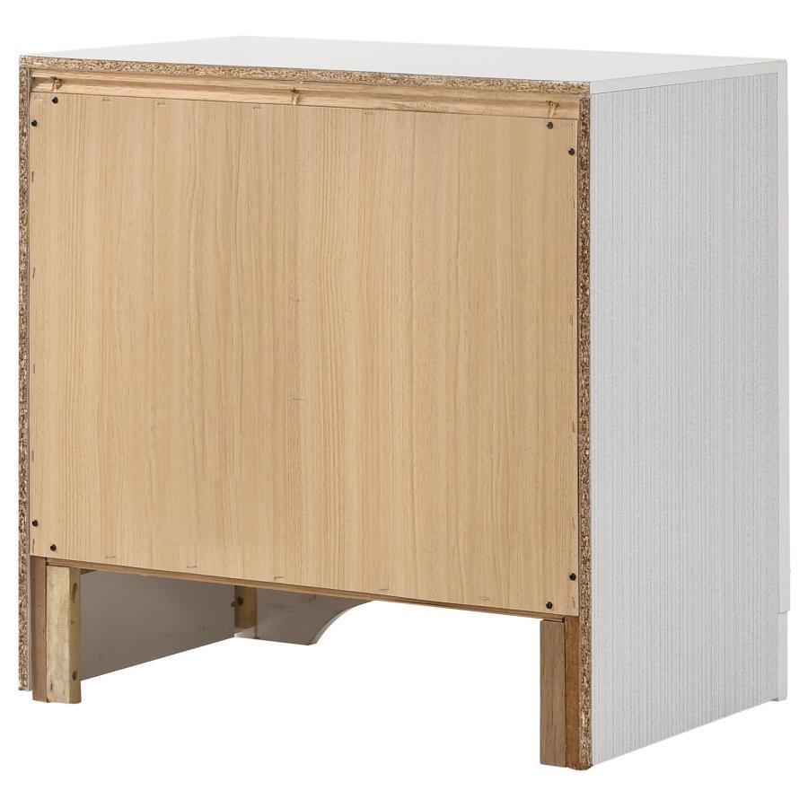 Miranda - 2 - Drawer Nightstand - White Accent Nightstand modern furniture Contempo Furniture