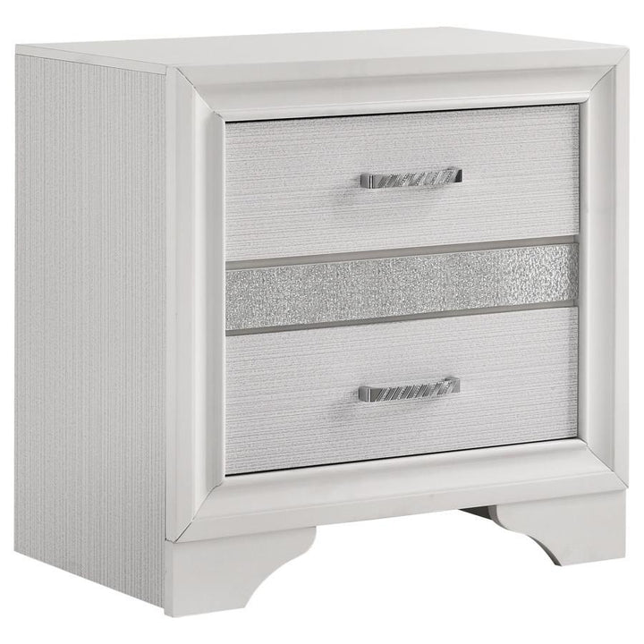 Miranda - 2 - Drawer Nightstand - White Accent Nightstand modern furniture Contempo Furniture