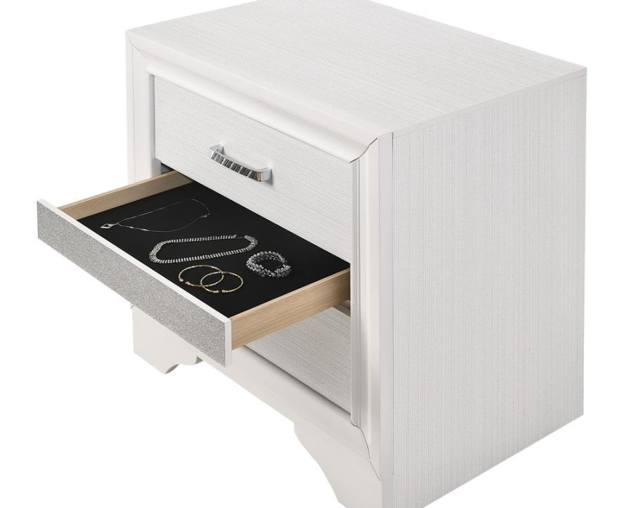 Miranda - 2 - Drawer Nightstand - White Accent Nightstand modern furniture Contempo Furniture