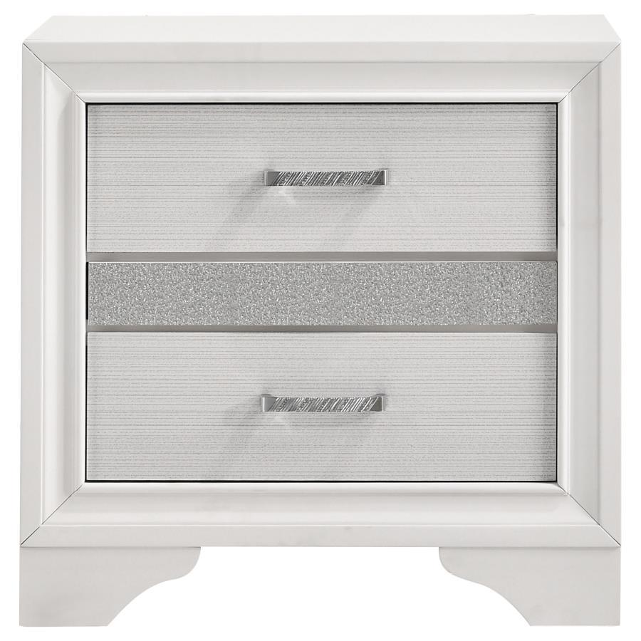 Miranda - 2 - Drawer Nightstand - White Accent Nightstand modern furniture Contempo Furniture