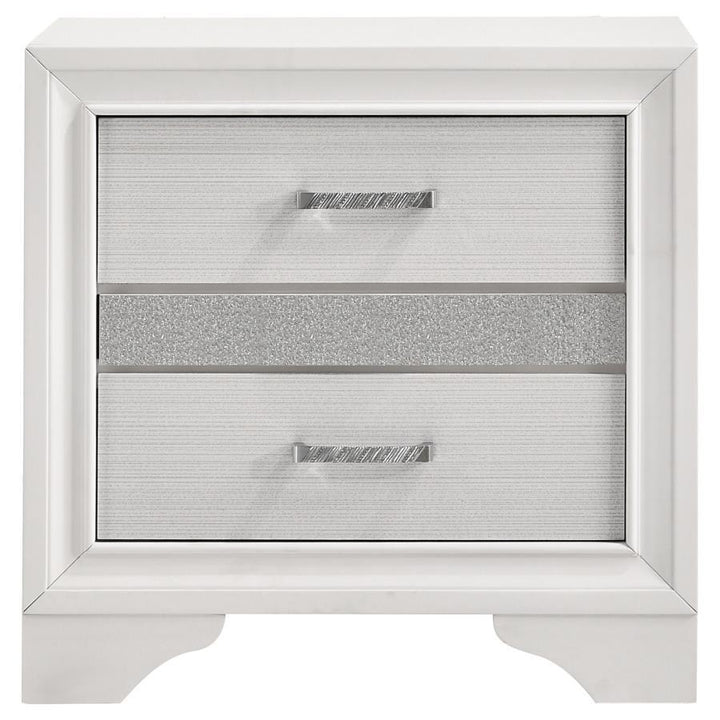 Miranda - 2 - Drawer Nightstand - White Accent Nightstand modern furniture Contempo Furniture