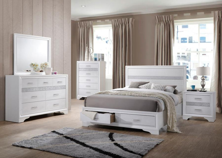 Miranda - 2 - Drawer Nightstand - White Accent Nightstand modern furniture Contempo Furniture