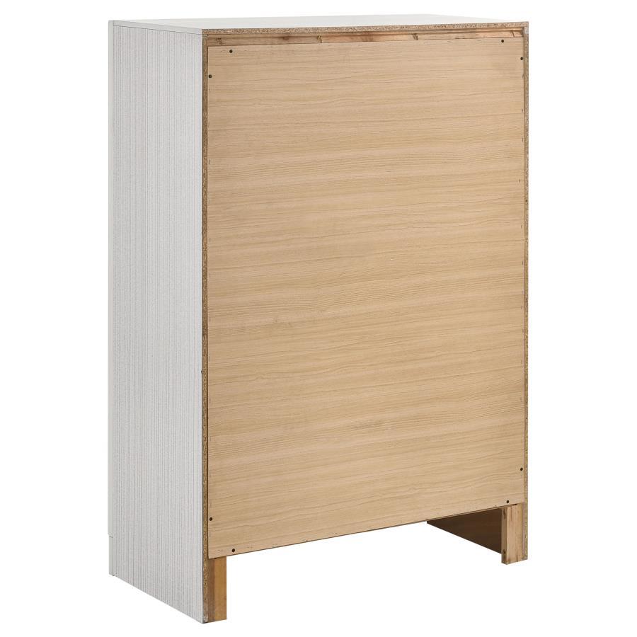 Miranda - 5 - Drawer Bedroom Chest - White Accent Chest modern furniture Contempo Furniture