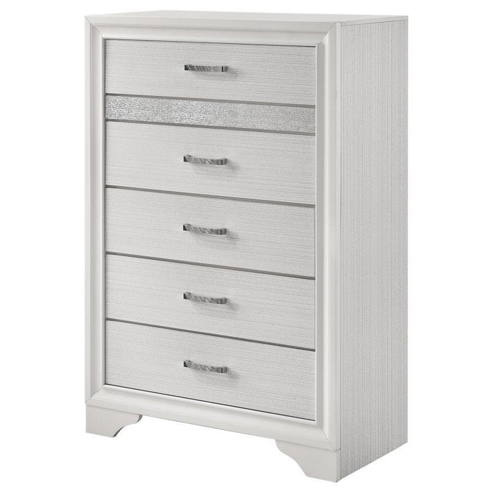 Miranda - 5 - Drawer Bedroom Chest - White Accent Chest modern furniture Contempo Furniture