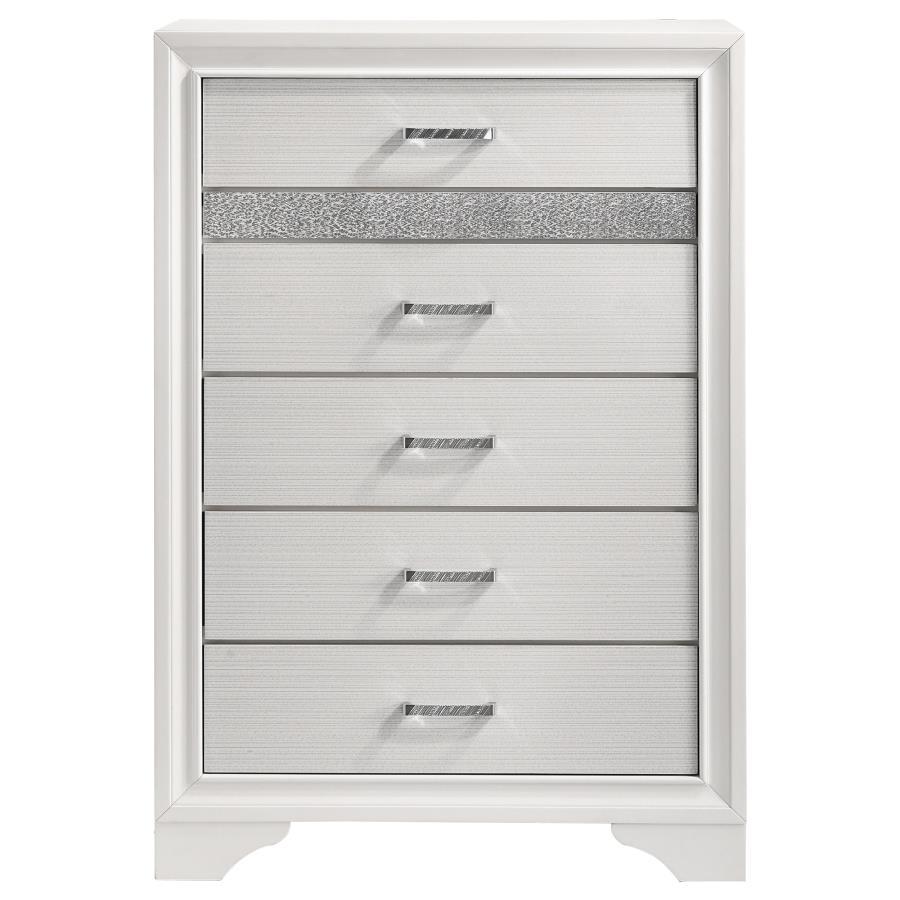 Miranda - 5 - Drawer Bedroom Chest - White Accent Chest modern furniture Contempo Furniture