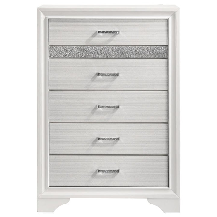 Miranda - 5 - Drawer Bedroom Chest - White Accent Chest modern furniture Contempo Furniture