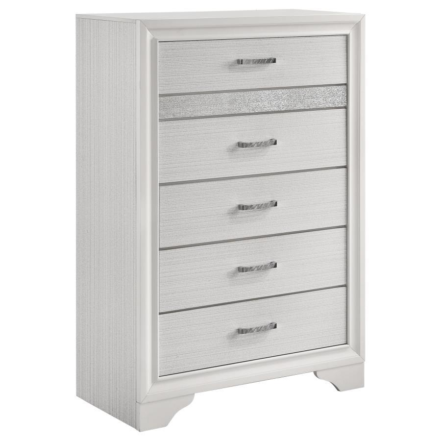 Miranda - 5 - Drawer Bedroom Chest - White Accent Chest modern furniture Contempo Furniture