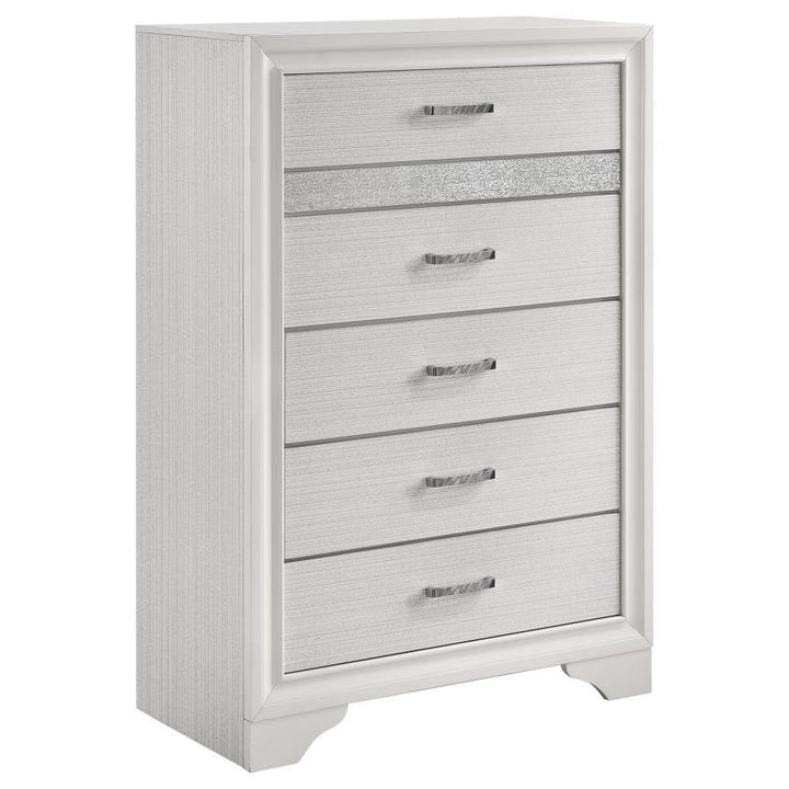 Miranda - 5 - Drawer Bedroom Chest - White Accent Chest modern furniture Contempo Furniture