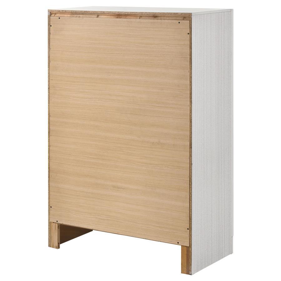 Miranda - 5 - Drawer Bedroom Chest - White Accent Chest modern furniture Contempo Furniture