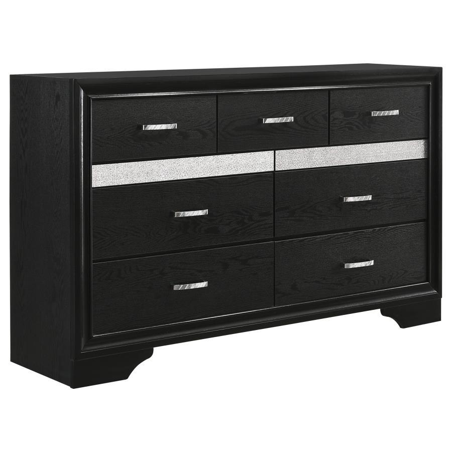 Miranda - 7 - Drawer Dresser - Black Dressers modern furniture Contempo Furniture