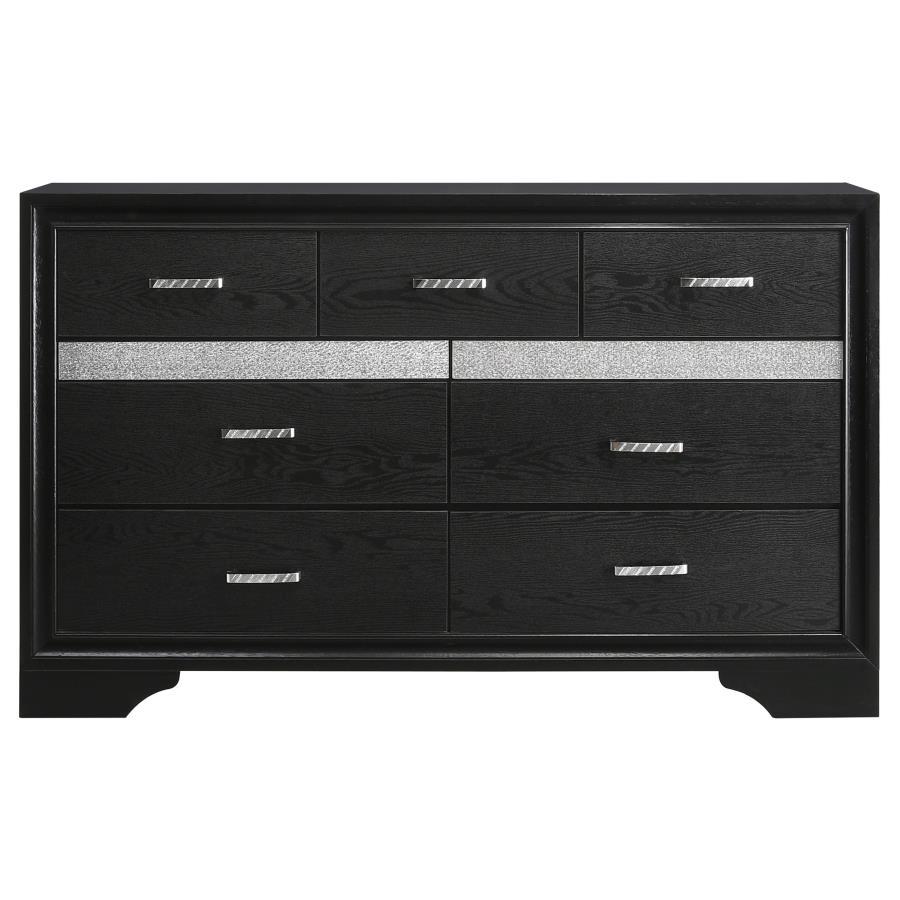 Miranda - 7 - Drawer Dresser - Black Dressers modern furniture Contempo Furniture