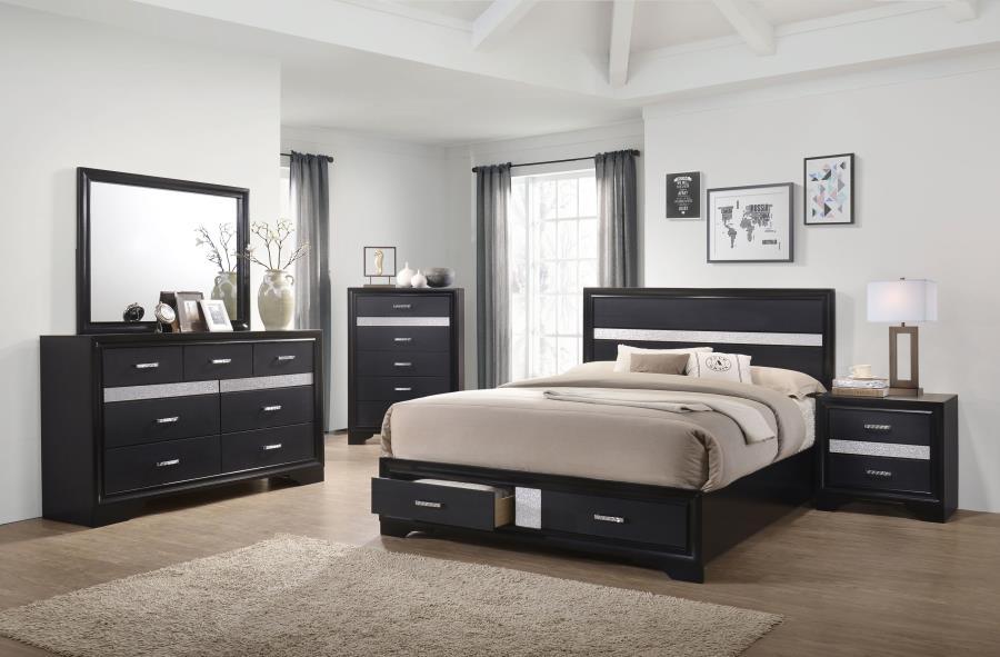 Miranda - 7 - Drawer Dresser - Black Dressers modern furniture Contempo Furniture