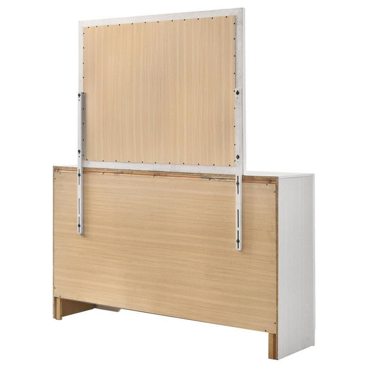 Miranda - 7 - Drawer Dresser With Mirror - White Dresser &amp; Mirror modern furniture Contempo Furniture