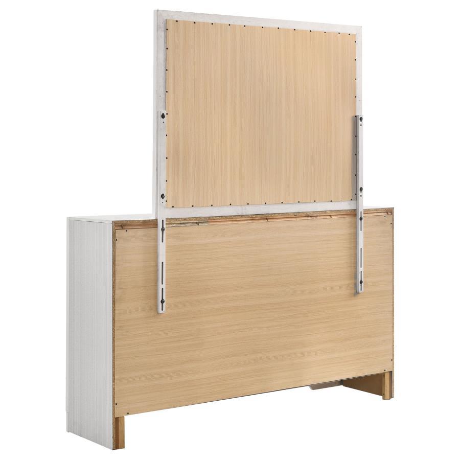Miranda - 7 - Drawer Dresser With Mirror - White Dresser & Mirror modern furniture Contempo Furniture