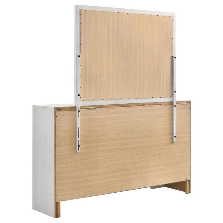 Miranda - 7 - Drawer Dresser With Mirror - White Dresser &amp; Mirror modern furniture Contempo Furniture
