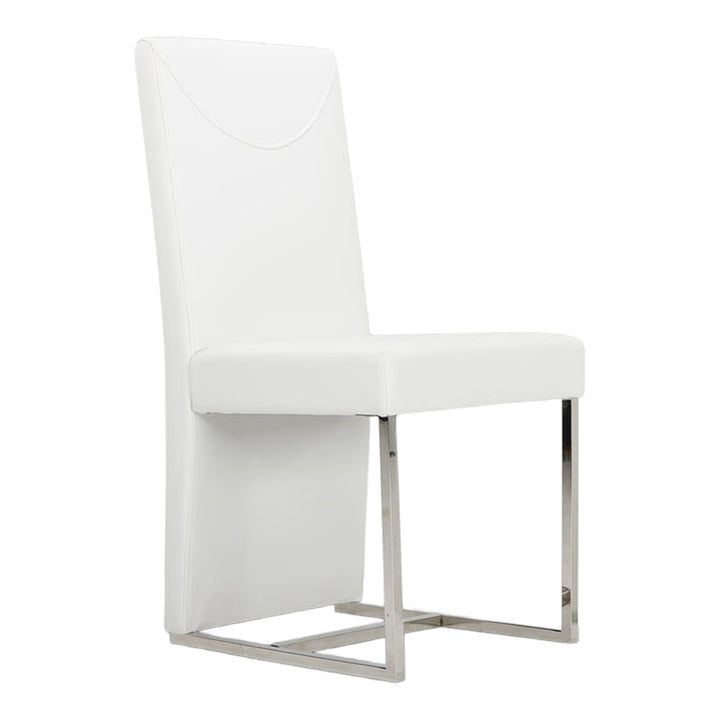 Misha - Modern White Leatherette Dining Chair