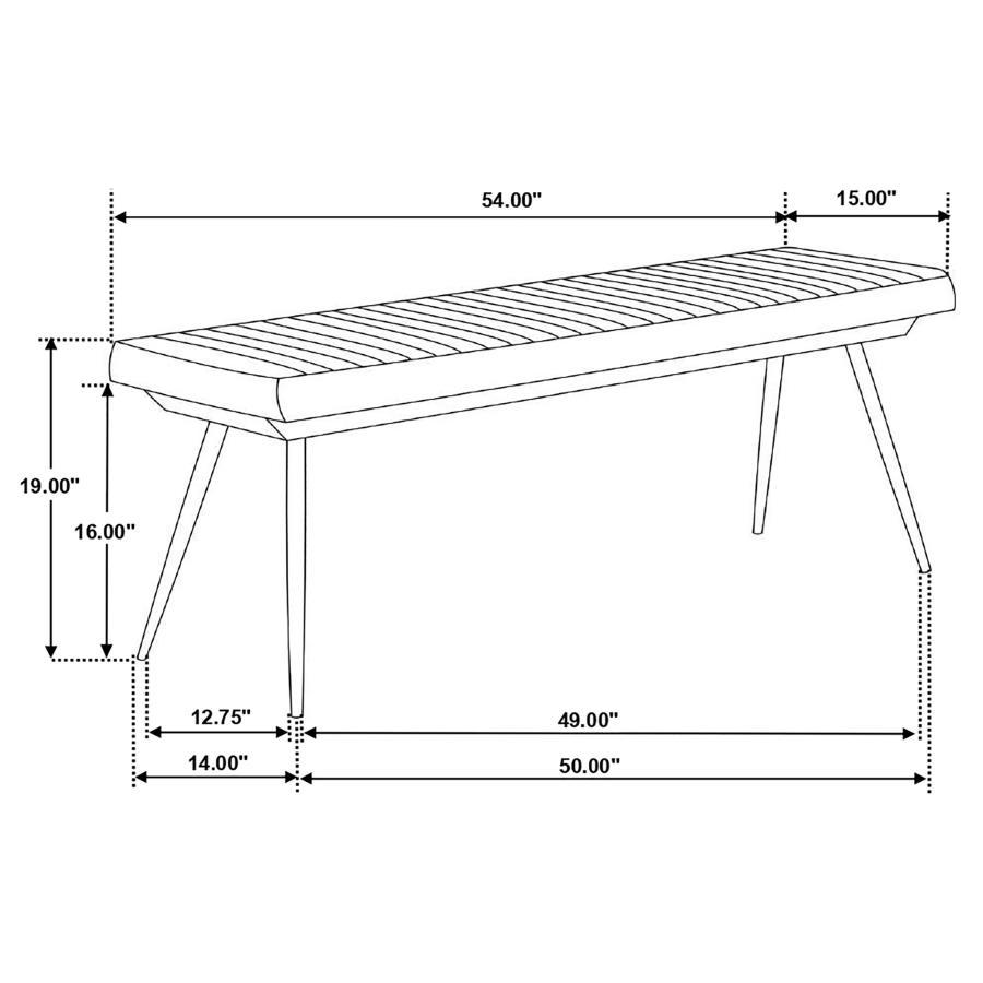 Misty - Leather Upholstered Dining Bench - Antique Camel Upholstered Bench modern furniture Contempo Furniture