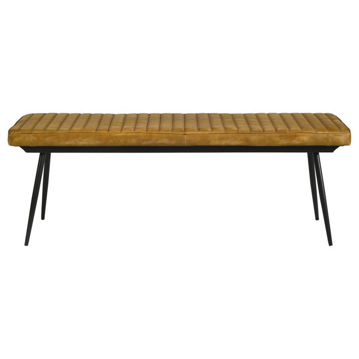 Misty - Leather Upholstered Dining Bench - Antique Camel Upholstered Bench modern furniture Contempo Furniture