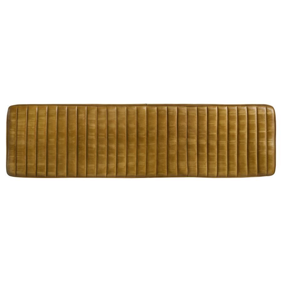 Misty - Leather Upholstered Dining Bench - Antique Camel Upholstered Bench modern furniture Contempo Furniture