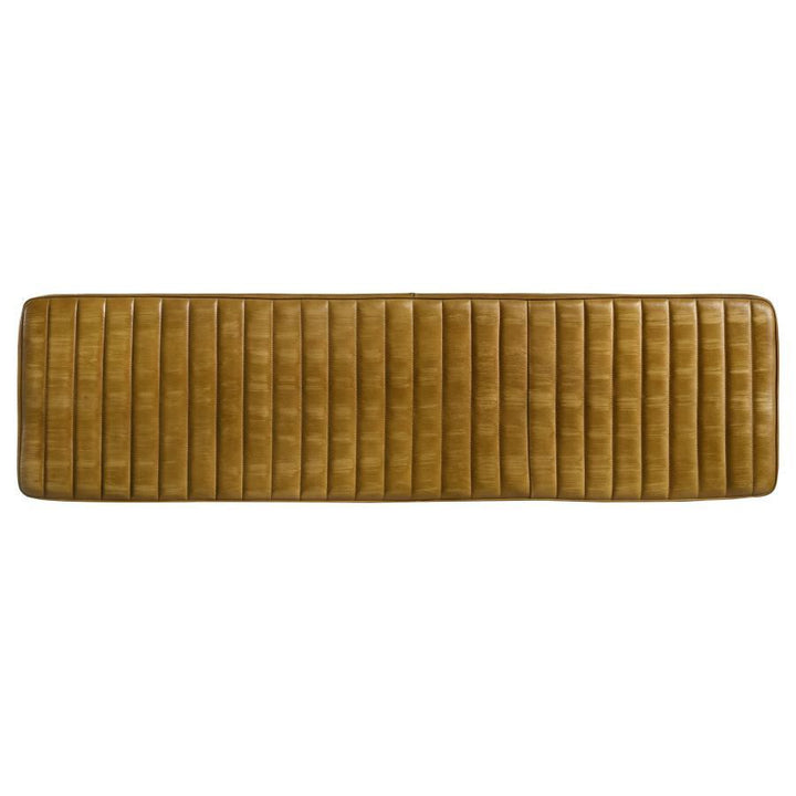 Misty - Leather Upholstered Dining Bench - Antique Camel Upholstered Bench modern furniture Contempo Furniture