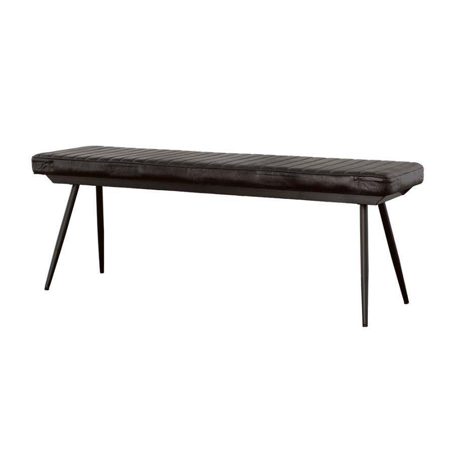 Misty - Leather Upholstered Dining Bench - Antique Espresso Upholstered Bench modern furniture Contempo Furniture